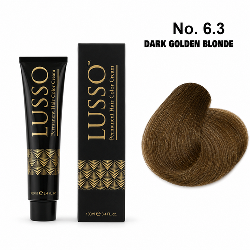 LUSSO Permanent Hair Colour Cream 100 ml No. 6.3 Dark Golden Blonde with colour swatch