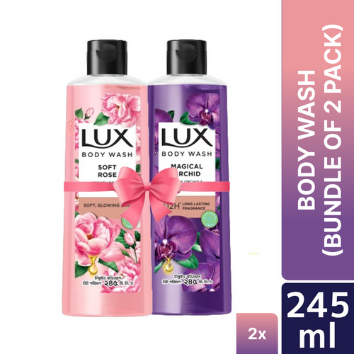 Lux Body Wash French Rose & Almond & Black Orchid 245ml Combo Pack