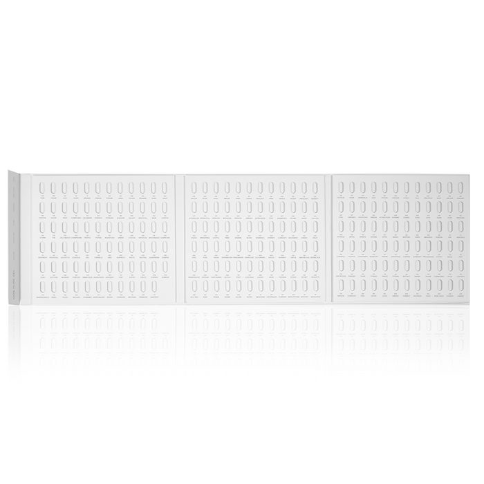 White garage door with a textured pattern on a white background