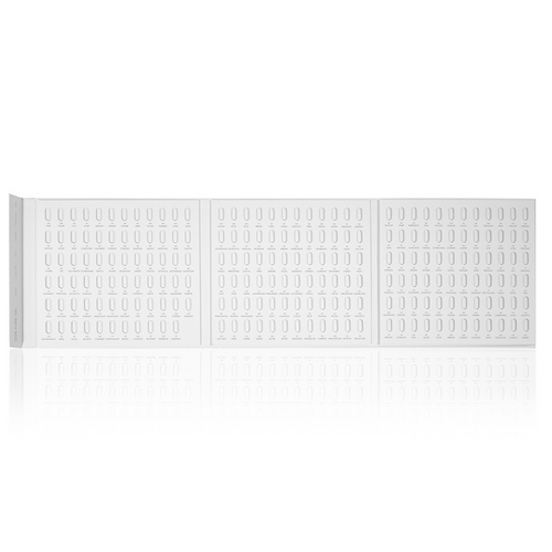 White garage door with a textured pattern on a white background