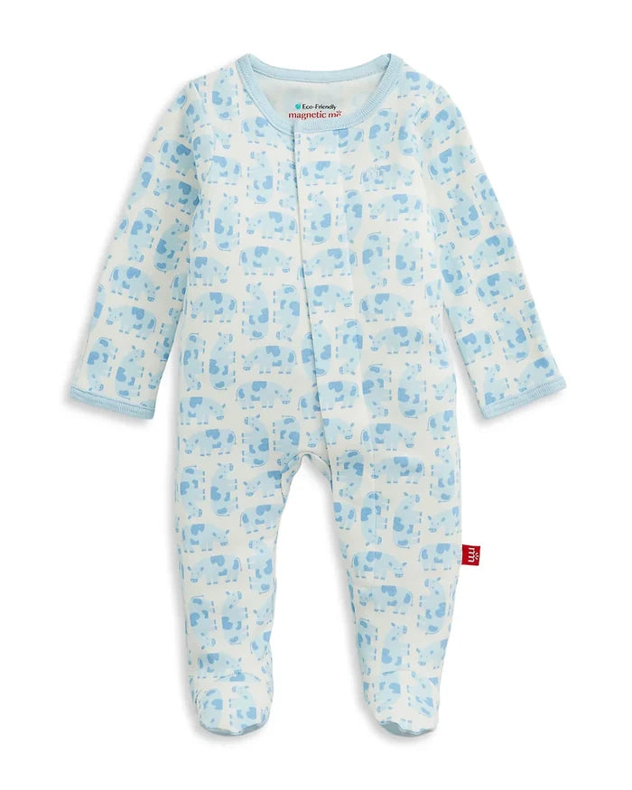 Magnetic Me | Organic Cotton Footie Blue Cow