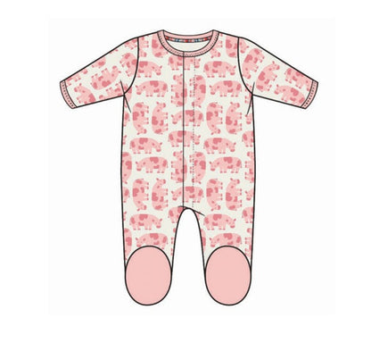 Magnetic Me | Organic Cotton Footie Pink Cow