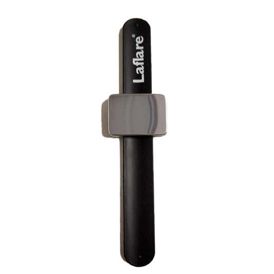 LAFLARE magnetic wrist band for hairstylists black slap bracelet with grey magnetic tool pad
