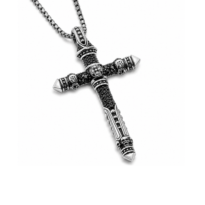 Malvo Silver Skull and Cross Pendant Double Sided