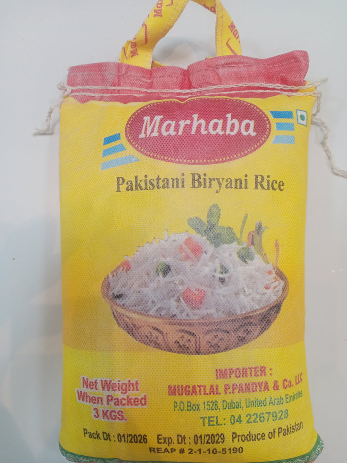 Marhaba Pakistani Biriyani Rice 3kg