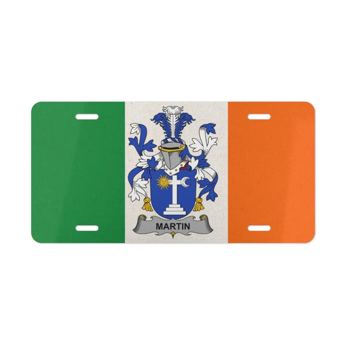 Martin Family Coat of Arms on Irish Flag