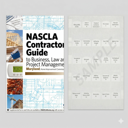 Table of contents page from Print and Practice 12th Edition showing construction topics and page numbers