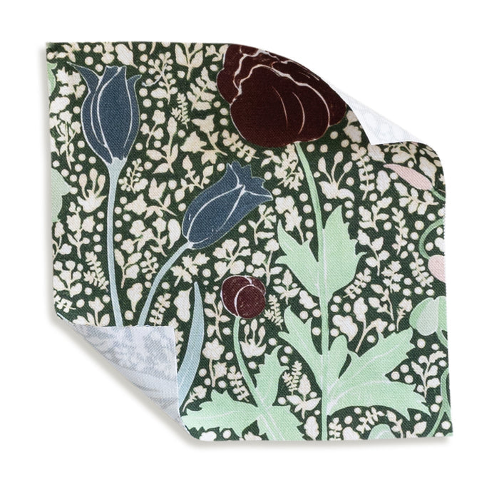 Matilda custom fabric square featuring hand-painted florals with bright pastels and deep neutrals by Pepper Home.