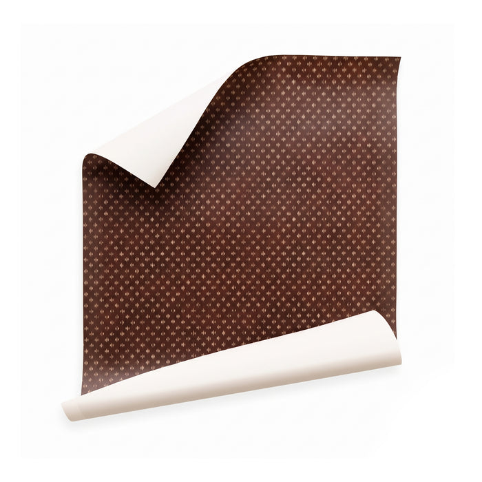 Maude Mahogany brown wallpaper with a geometric pattern, made to order in the USA with short lead times