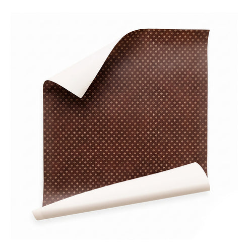 Maude Mahogany brown wallpaper with a geometric pattern, made to order in the USA with short lead times