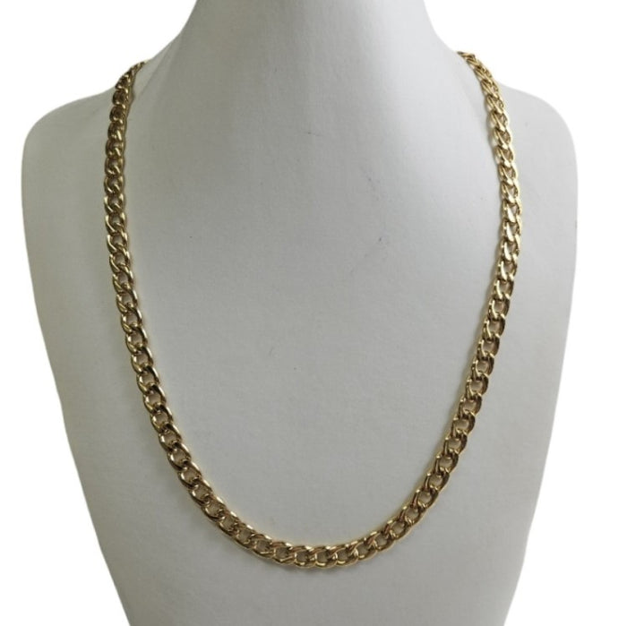 Men’s 7mm Hypoallergenic Gold-Plated Stainless Steel Curb Chain Necklace (50cm)
