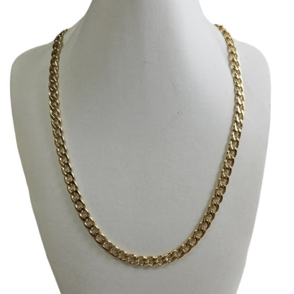 Men’s 7mm Hypoallergenic Gold-Plated Stainless Steel Curb Chain Necklace (50cm)