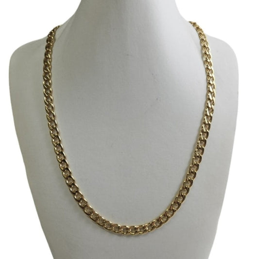 Men’s 7mm Hypoallergenic Gold-Plated Stainless Steel Curb Chain Necklace (50cm)