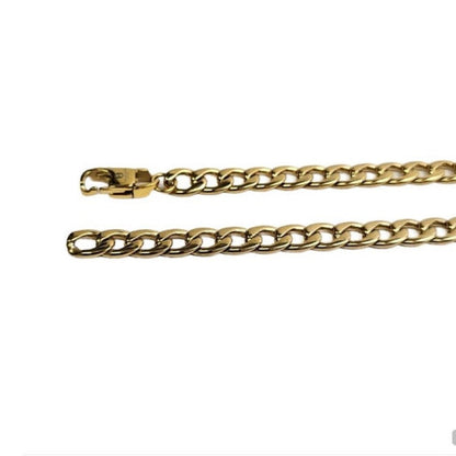 Men’s 7mm Hypoallergenic Gold-Plated Stainless Steel Curb Chain Necklace (50cm)