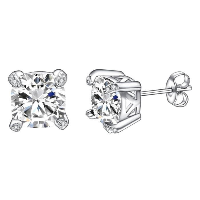 Men’s 8mm Cubic Zirconia Steerling Silver Stud Earrings