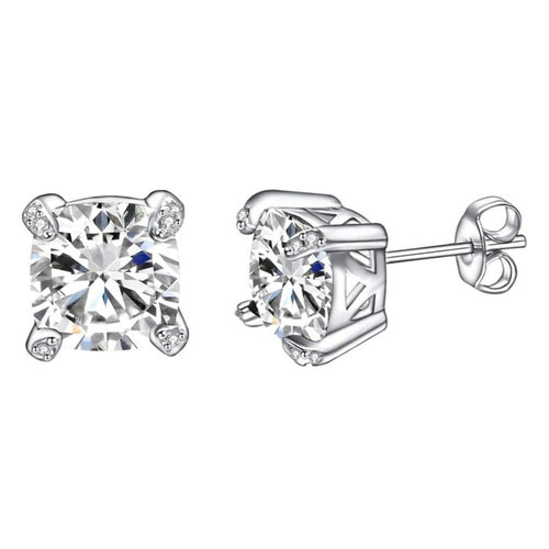 Men’s 8mm Cubic Zirconia Steerling Silver Stud Earrings