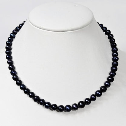 Men's Black Baroque Cultured Freshwater Pearl Strand Necklace