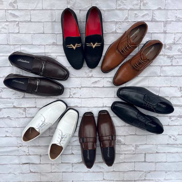 Men's Derby Lace Up Shoes- Black