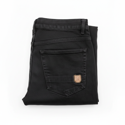 Black Jeans with Badge - White Background
