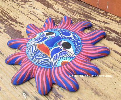 Mexican Wall Decor Guerrero Pottery Sun Face GSF1014
