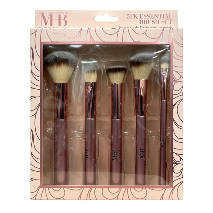 MHB Essential Makeup Brush Set Pink Champagne 5pcs