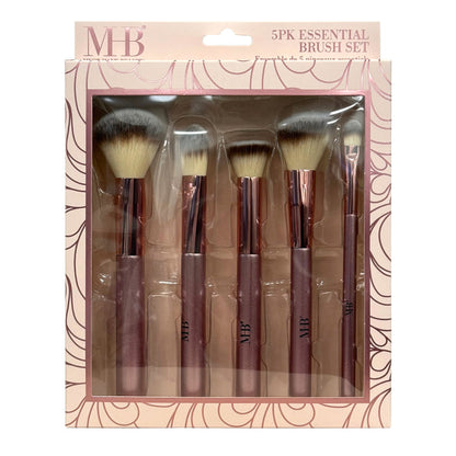 MHB Essential Makeup Brush Set Pink Champagne 5pcs
