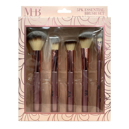 MHB Essential Makeup Brush Set Pink Champagne 5pcs