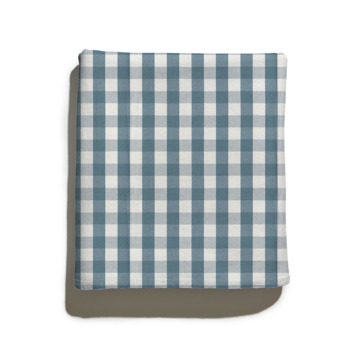 Millie Harbor custom woven gingham fabric in deep blue, offering a crisp, structured, and modern look by Pepper Home.