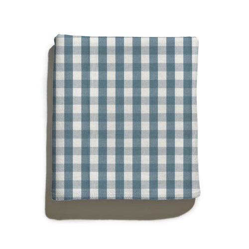 Millie Harbor custom woven gingham fabric in deep blue, offering a crisp, structured, and modern look by Pepper Home.