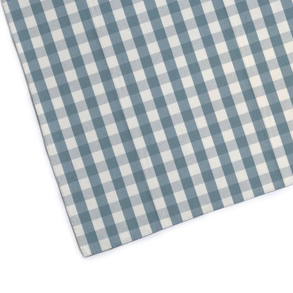 Millie Harbor custom gingham fabric in deep blue by Pepper Home, perfect for made-to-order curtains with a modern classic appeal.