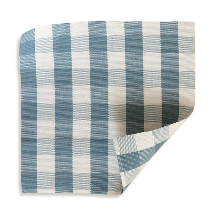 Millie Harbor fabric swatch with blue and white checkered pattern for Pepper Home custom made-to-order décor.