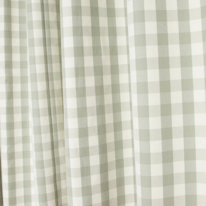Millie Sage Woven Curtain in sage green gingham, made to order in the USA with short lead times