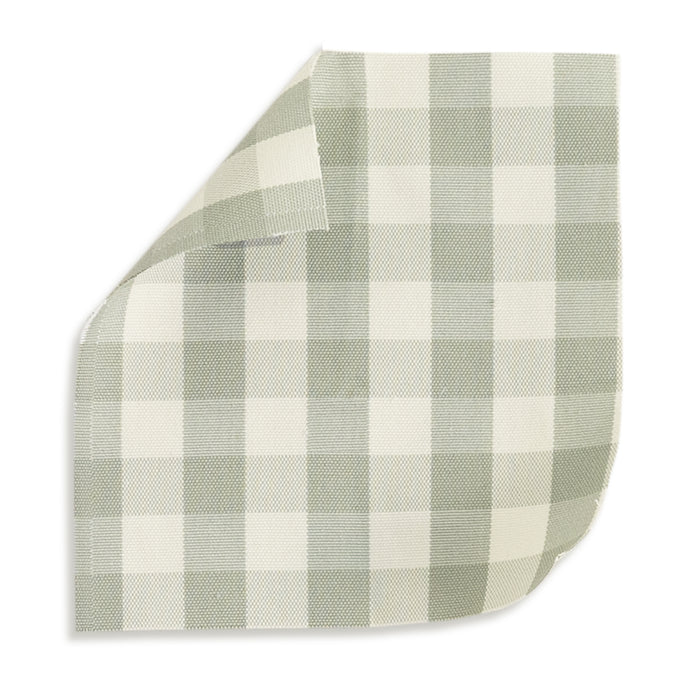 Millie Sage Woven Curtain in sage green checked fabric, made to order in USA with short lead times