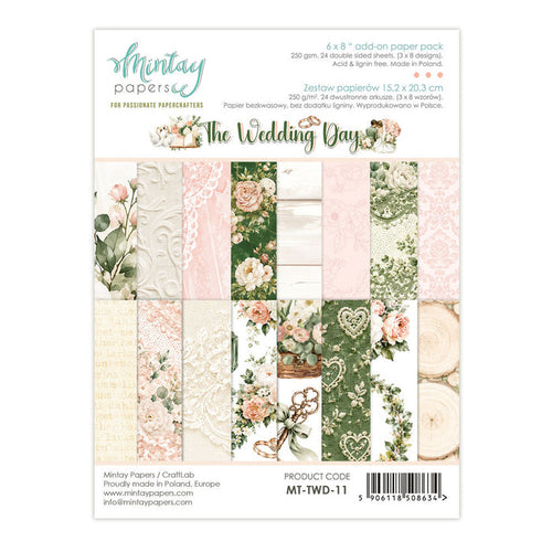 Mintay - 6X8 Add-on Paper Pad - The Wedding Day. Available at Embellish Away in Bowmanville Ontario Canada.
