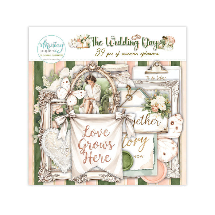 Mintay - Paper Ephemera - The Wedding Day. Includes 39 pieces. Available at Embellish Away in Bowmanville Ontario Canada. Perfect for Father's Day.