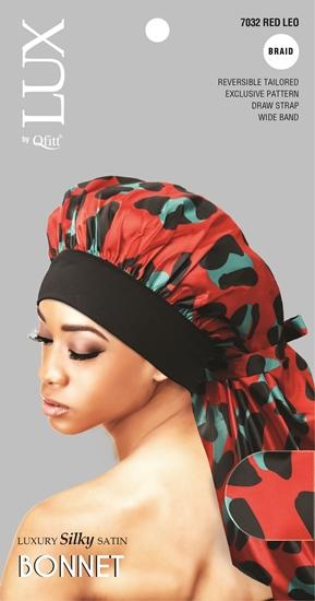 M&M Qfitt  LUX - Luxury Silky Satin Pattern Bonnet - Braid # 7032 Leo - 6/packs - Palms Fashion Inc.