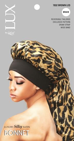M&M Qfitt  LUX - Luxury Silky Satin Pattern Bonnet - Braid # 7032 Leo - 6/packs - Palms Fashion Inc.