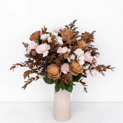 Mocha Brown Flower Bouquet Vase - Image