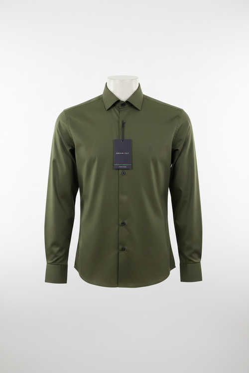 Monza Italy Olive Green Shirt - Full Length