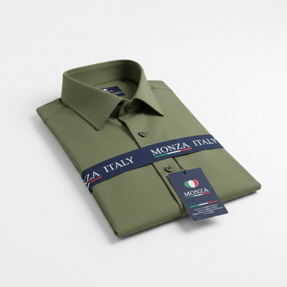 Monza Italy Olive Green Shirt - White Background