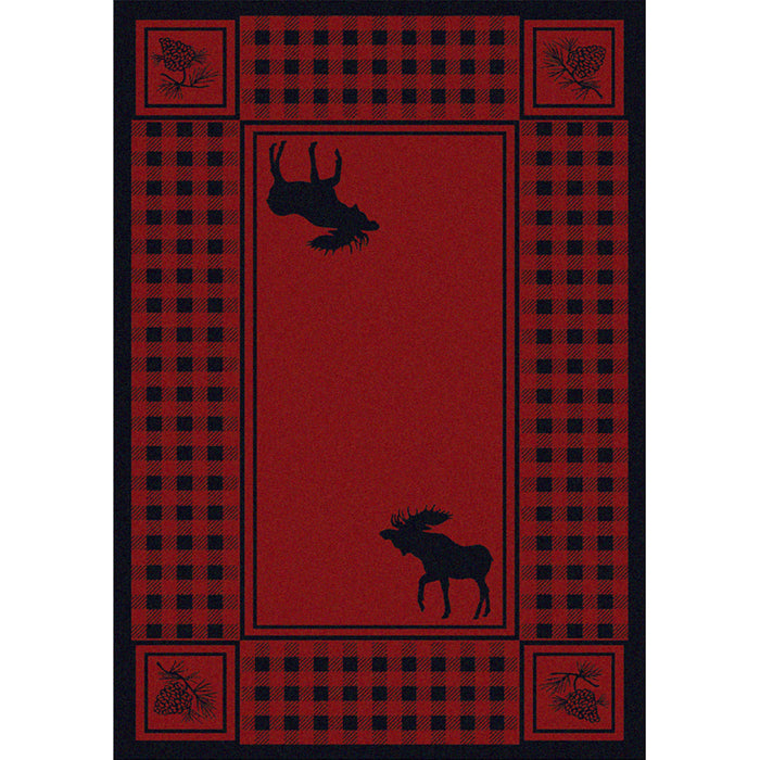 Image of an area rug, Moose Refuge - Red