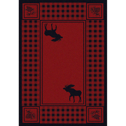 Image of an area rug, Moose Refuge - Red