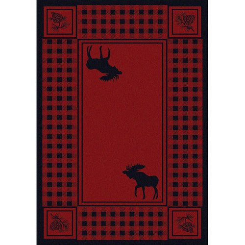 Image of an area rug, Moose Refuge - Red