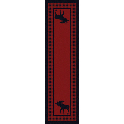 Image of an area rug, Moose Refuge - Red