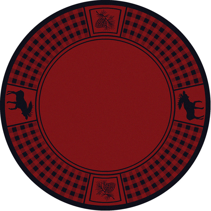 Image of an area rug, Moose Refuge - Red