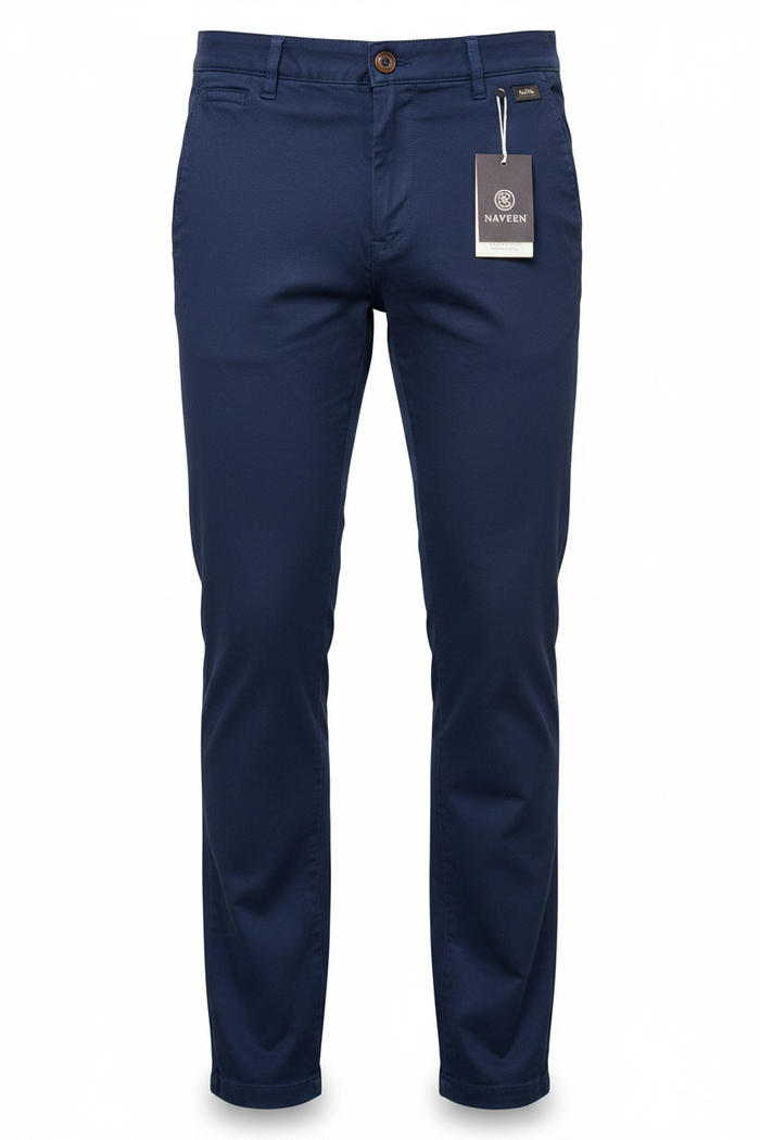 Navy Blue Khaki Pants - Full Length