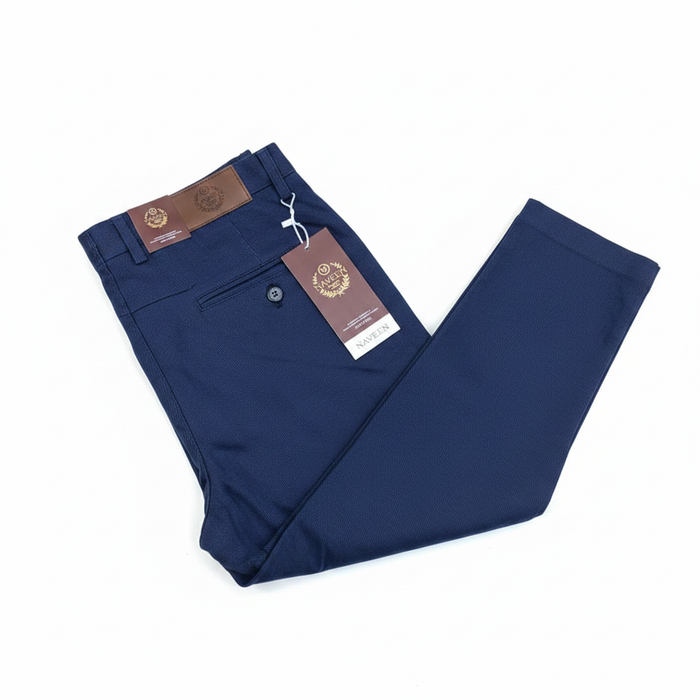 Navy Blue Khaki Pants - White Background
