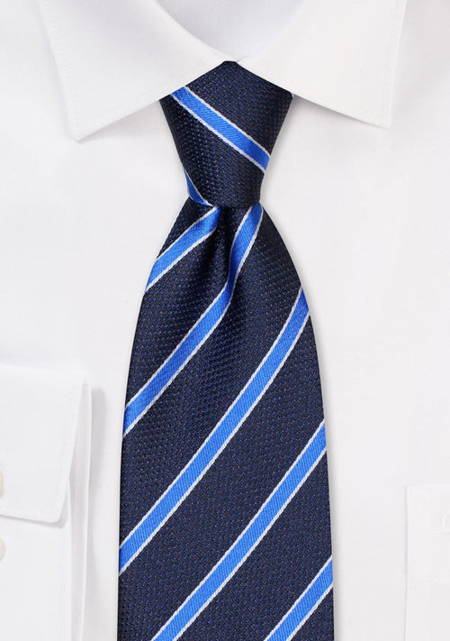 Navy and Horizon Blue Striped Tie