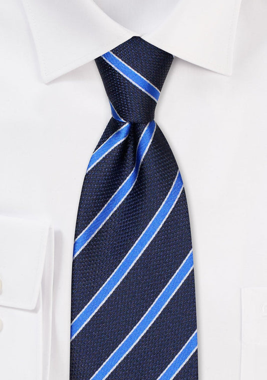 Navy and Horizon Blue Striped Tie