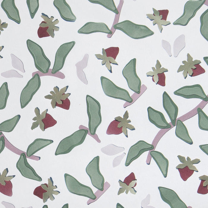 Nellie Burgundy made-to-order fabric with green leaves and burgundy floral accents, manufactured in the USA with short lead times